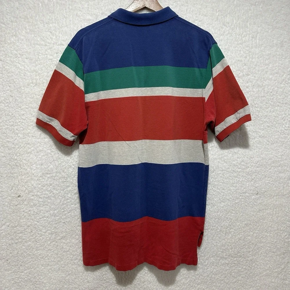 VTG 90's Polo by Ralph Lauren Multicolor Polo Shirt Mens Pullover Golf Pony Sz L
